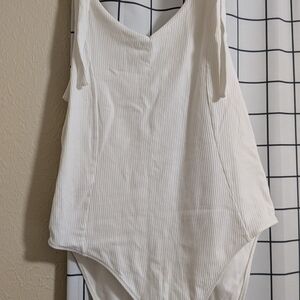 Old Navy White Ribbed Bodysuit